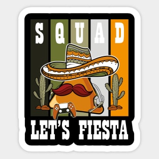 Funny Video Gamer Cinco De Mayo Fiesta Party Squad Sticker